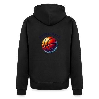 basketball - Unisex Premium Organic Zip Hoodie - black - Back - Nico (187cm)