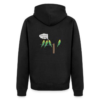 lustiges wlan - Unisex Premium Bio Zip Hoodie - Schwarz - Hinten - Nico (187cm)
