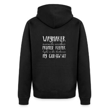 Wegmacher Wundertäter Promise Keeper Christian - Unisex Premium Bio Zip Hoodie - Schwarz - Hinten - Nico (187cm)