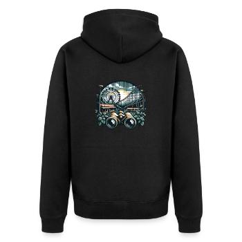 Abandoned amusement park - Unisex Premium Organic Zip Hoodie - black - Back - Nico (187cm)