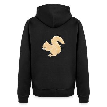 Squirrel, Boho Line Art Design, Series "Woods" - Unisex Premium Organic Zip Hoodie - black - Back - Nico (187cm)