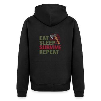 Camp de survie en plein air sauvage Bushcraft - Veste à capuche bio Premium Unisexe - noir - Dos - Nico (187cm)