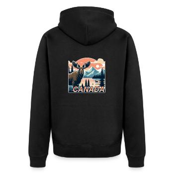 Canada 13 - Unisex Premium Organic Zip Hoodie - black - Back - Nico (187cm)