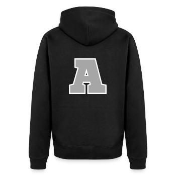 Brief an den Sport - Unisex Premium Bio Zip Hoodie - Schwarz - Hinten - Nico (187cm)