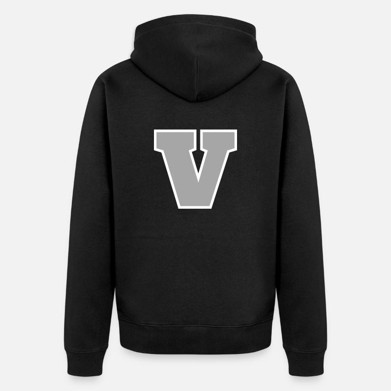 Lettre v sport - Veste à capuche bio Premium Unisexe - noir
