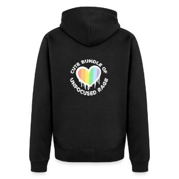 Funny Cute Bundle Of Unfocused Rage Rainbow Goth - Unisex Premium Organic Zip Hoodie - black - Back - Nico (187cm)