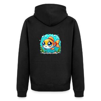 Goldi - Unisex Premium Organic Zip Hoodie - black - Back - Nico (187cm)