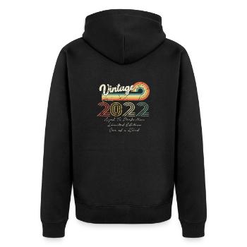 2022 Vintage Classique 2022 - Veste à capuche bio Premium Unisexe - noir - Dos - Nico (187cm)
