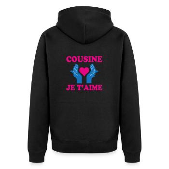 COUSINE JE T'AIME - Veste à capuche bio Premium Unisexe - noir - Dos - Nico (187cm)