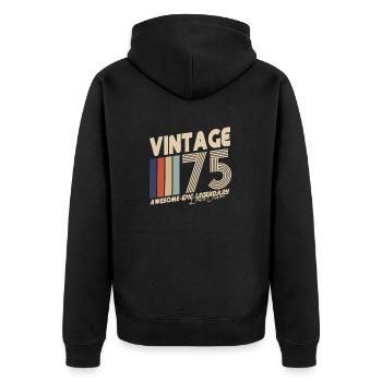 1975 - Unisex Premium Organic Zip Hoodie - black - Back - Nico (187cm)