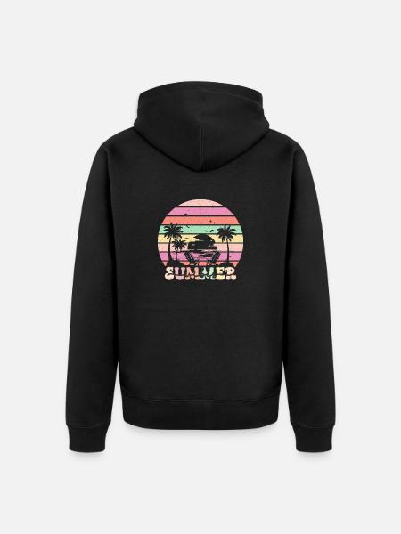 Summer Vibes - Retro Design - Unisex Premium Organic Zip Hoodie - black