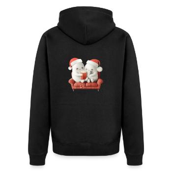 Christmas Ghosts Flix & Popcorn - Unisex Premium Organic Zip Hoodie - black - Back - Nico (187cm)