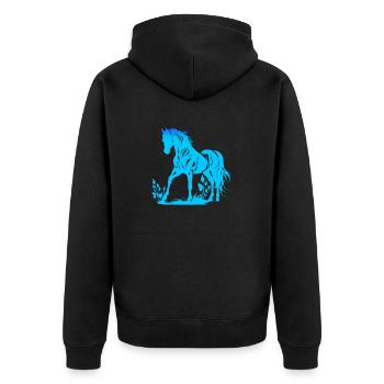 Cowboy Funny Cowboy Hat Wild Western Rodeo Texas - Unisex Premium Organic Zip Hoodie - black - Back - Nico (187cm)