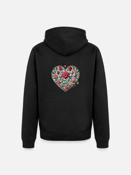 Roses - Unisex Premium Organic Zip Hoodie - black