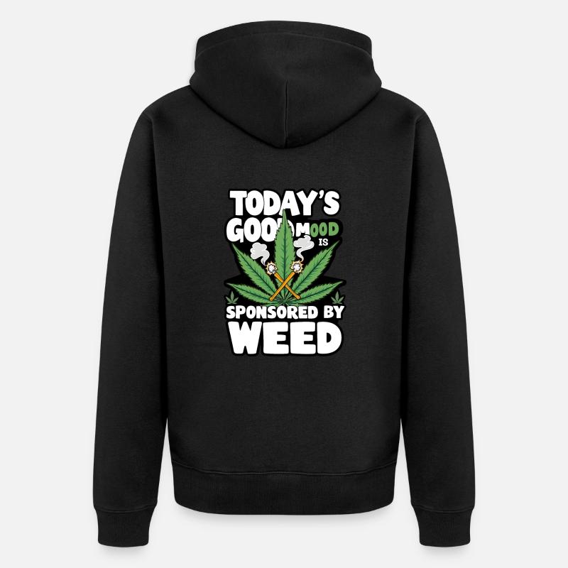 Bonne Humeur Weed - Veste à capuche bio Premium Unisexe - noir