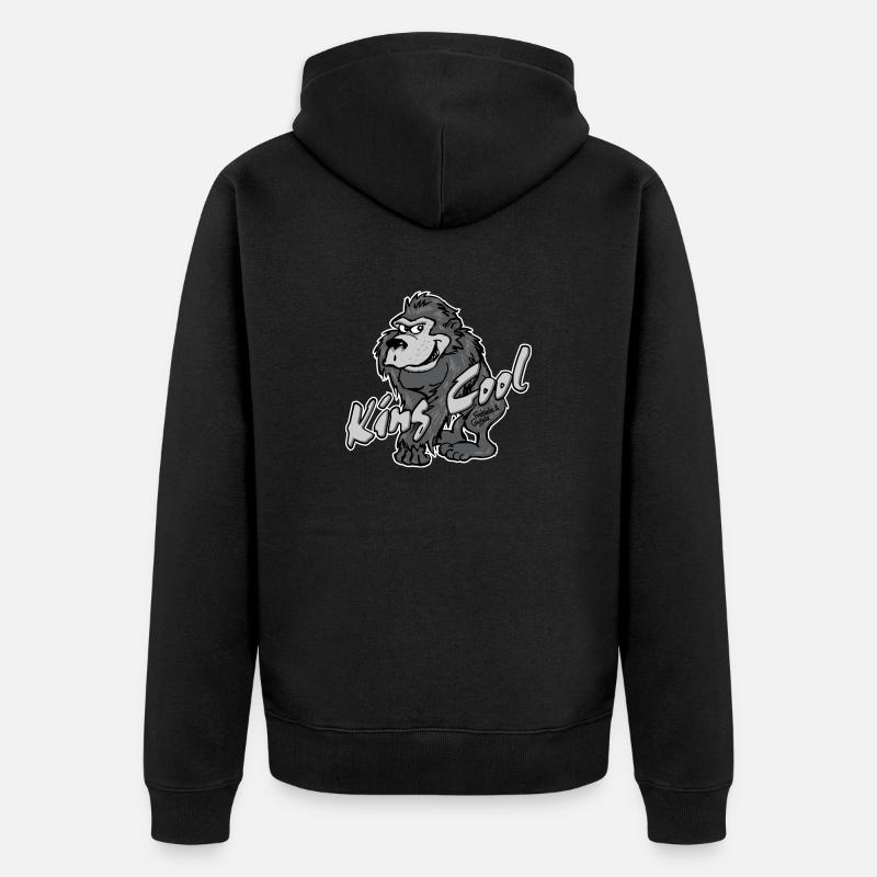 Gorilla King Cool - Unisex Premium Bio Zip Hoodie - Schwarz