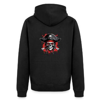 Crâne de pirate avec tricorne et éclaboussures de sang - Veste à capuche bio Premium Unisexe - noir - Dos - Nico (187cm)
