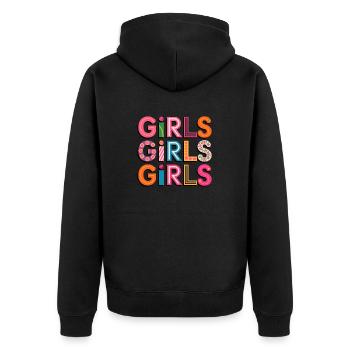 Girls Girls Girls - Unisex Premium Bio Zip Hoodie - Schwarz - Hinten - Nico (187cm)