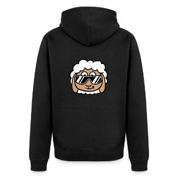 Sheep Sunglasses Party Sheep Lamb Cool Head - Unisex Premium Organic Zip Hoodie - black - Back - Nico (187cm)