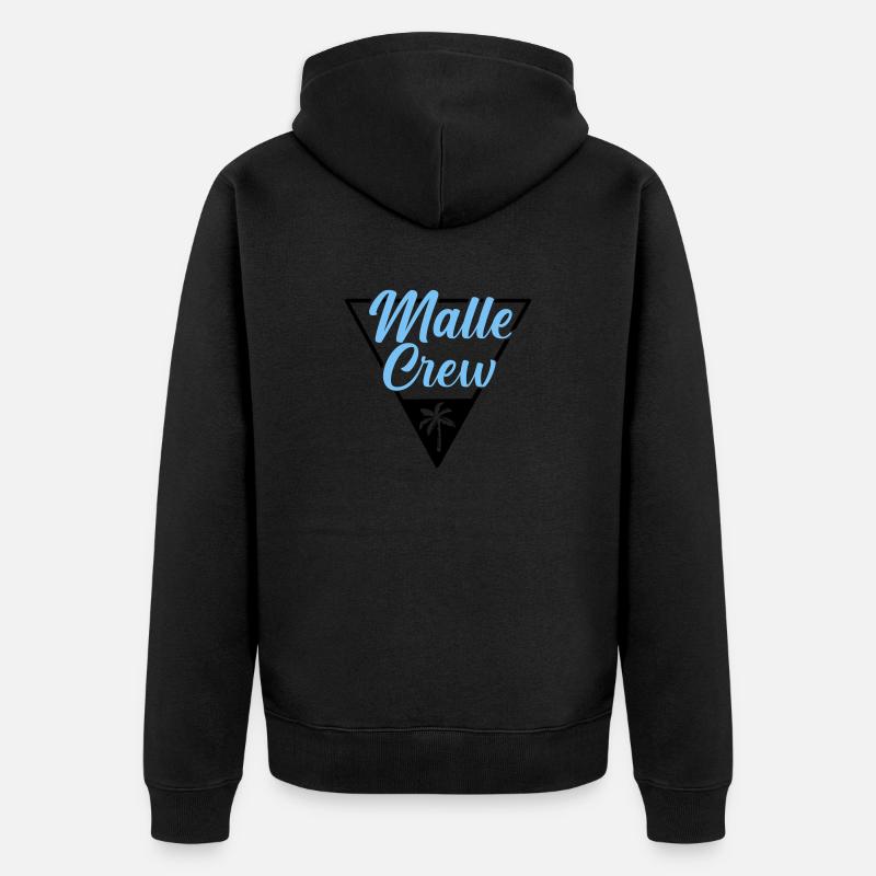 Malle Crew Mallorca - Unisex Premium Bio Zip Hoodie - Schwarz
