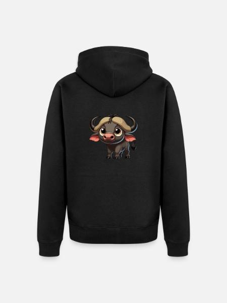 Cape buffalo child - Unisex Premium Organic Zip Hoodie - black
