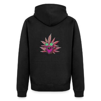 Crazypurple - Unisex Premium Bio Zip Hoodie - Schwarz - Hinten - Nico (187cm)