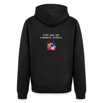 Les chats sont mes personnes préférées idée cadeau de chat doux - Veste à capuche bio Premium Unisexe - noir - Dos - Nico (187cm)