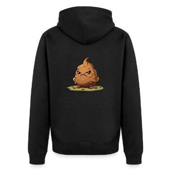 Drôle de pile de crottes de monstres d’Halloween - Veste à capuche bio Premium Unisexe - noir - Dos - Nico (187cm)