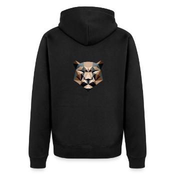 Jaguar, Lion, Polygon, Trees, Animal, Wilderness, Nature - Unisex Premium Organic Zip Hoodie - black - Back - Nico (187cm)