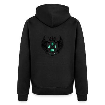 abi 2025 - Unisex Premium Bio Zip Hoodie - Schwarz - Hinten - Nico (187cm)