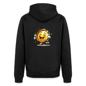 Éliminez le blues ! 🥁 T-shirt de personnage de tambour - Veste à capuche bio Premium Unisexe - noir - Dos - Nico (187cm)