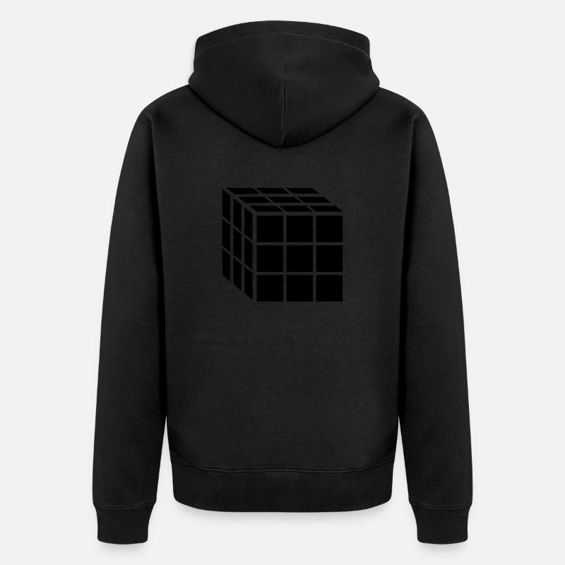 Cube de bloc 3x3 - Veste à capuche bio Premium Unisexe - noir