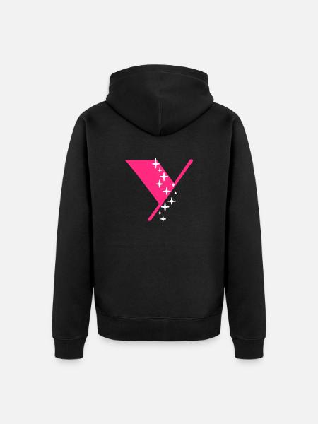 Letter Y Glitter - Unisex Premium Organic Zip Hoodie - black