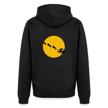 PinoRudi2 - Unisex Premium Bio Zip Hoodie - Schwarz - Hinten - Nico (187cm)