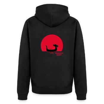 drachenboot chinesisches drachenbootfahrer - Unisex Premium Bio Zip Hoodie - Schwarz - Hinten - Nico (187cm)