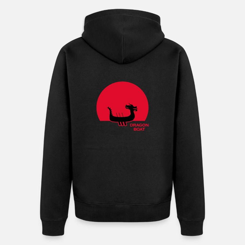drachenboot chinesisches drachenbootfahrer - Unisex Premium Bio Zip Hoodie - Schwarz