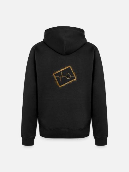 Spielkarten, Pokerspieler - Unisex Premium Bio Zip Hoodie - Schwarz