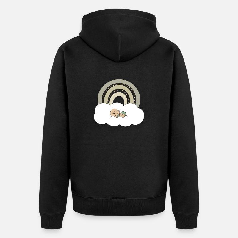 Bébé arc-en-ciel - Veste à capuche bio Premium Unisexe - noir