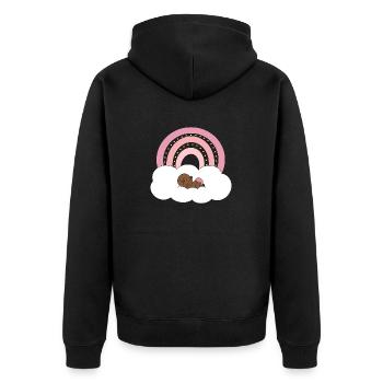 Bébé arc-en-ciel - Veste à capuche bio Premium Unisexe - noir - Dos - Nico (187cm)