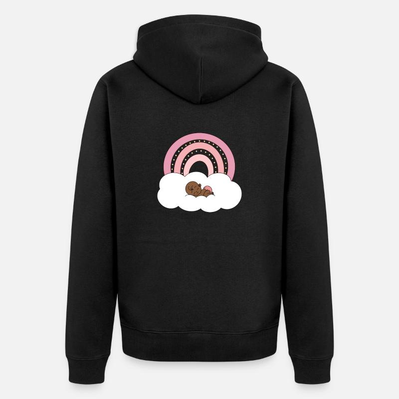Bébé arc-en-ciel - Veste à capuche bio Premium Unisexe - noir