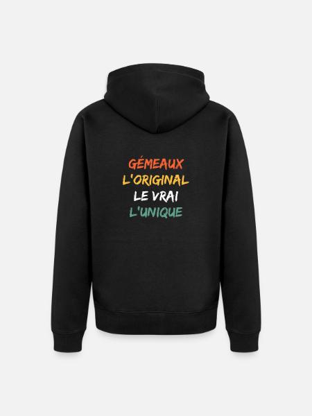 gémeaux - Veste à capuche bio Premium Unisexe - noir