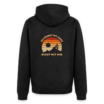 Fahrrad - Unisex Premium Bio Zip Hoodie - Schwarz - Hinten - Nico (187cm)