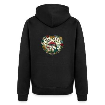 Reading Fairy - Unisex Premium Organic Zip Hoodie - black - Back - Nico (187cm)
