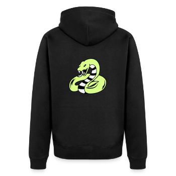 snake 02 - Unisex Premium Bio Zip Hoodie - Schwarz - Hinten - Nico (187cm)
