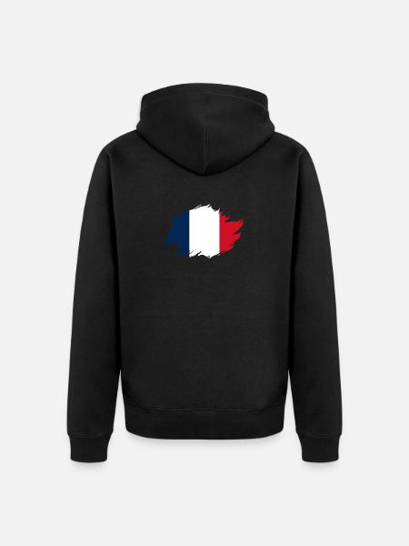 French French France - Unisex Premium Organic Zip Hoodie - black