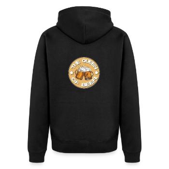 Die Königin des Bieres T-Shirt - Unisex Premium Bio Zip Hoodie - Schwarz - Hinten - Nico (187cm)