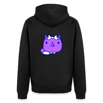 Süße Mädchen Katze Hübsche Schleife Frau Weiblich - Unisex Premium Bio Zip Hoodie - Schwarz - Hinten - Nico (187cm)