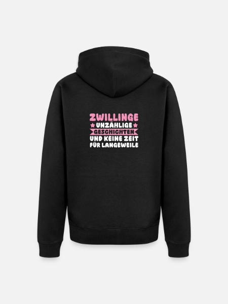 Mom of twins - Unisex Premium Organic Zip Hoodie - black