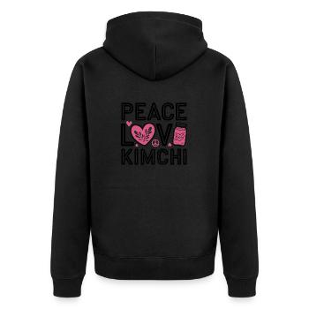 Statement für Kimchi-Fans - Unisex Premium Bio Zip Hoodie - Schwarz - Hinten - Nico (187cm)