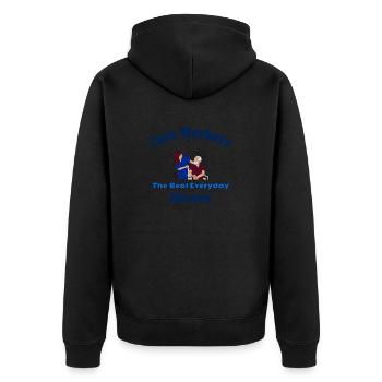 Care Workers. The real everyday heroes - Unisex Premium Organic Zip Hoodie - black - Back - Nico (187cm)